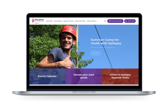 The Epilepsy Foundation of Minnesota website displayed on a laptop