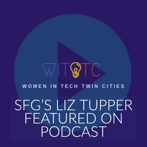 Women in Tech Twin Cities podcast logo, with text on top: 