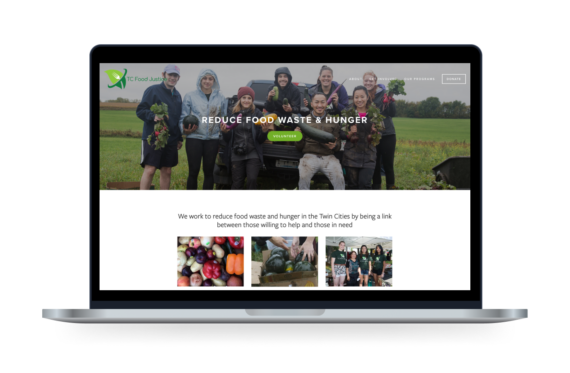 The TC Food Justice website displayed on a laptop